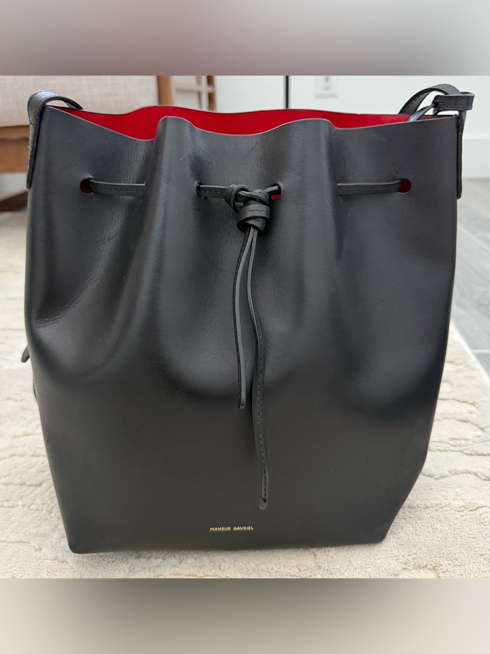 Mansur Gavriel Black Mini Bucket Bag - Picture 3 of 9